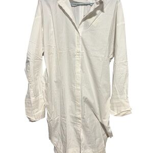 Anthropologie White Long Sleeve Dress